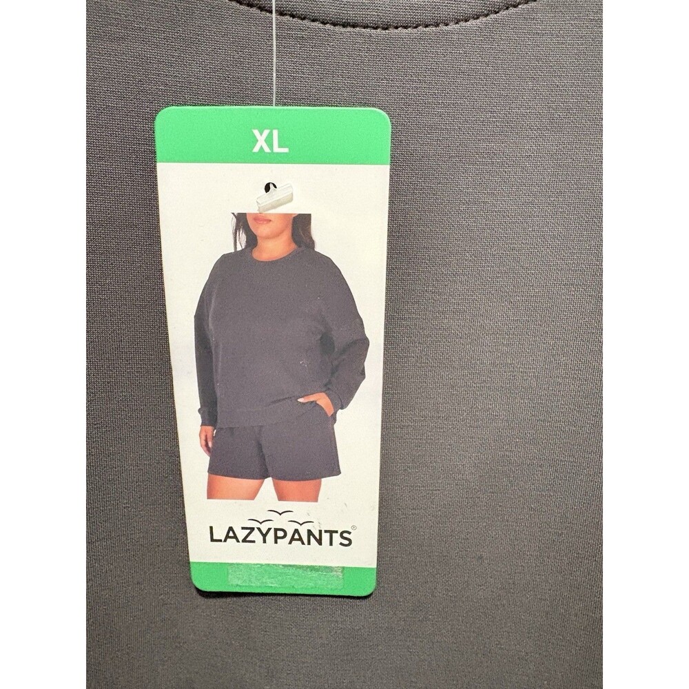 Lazypants Women’s  Luxe Crewneck Lounge Charcoal Sweatshirt Size XL  NWT